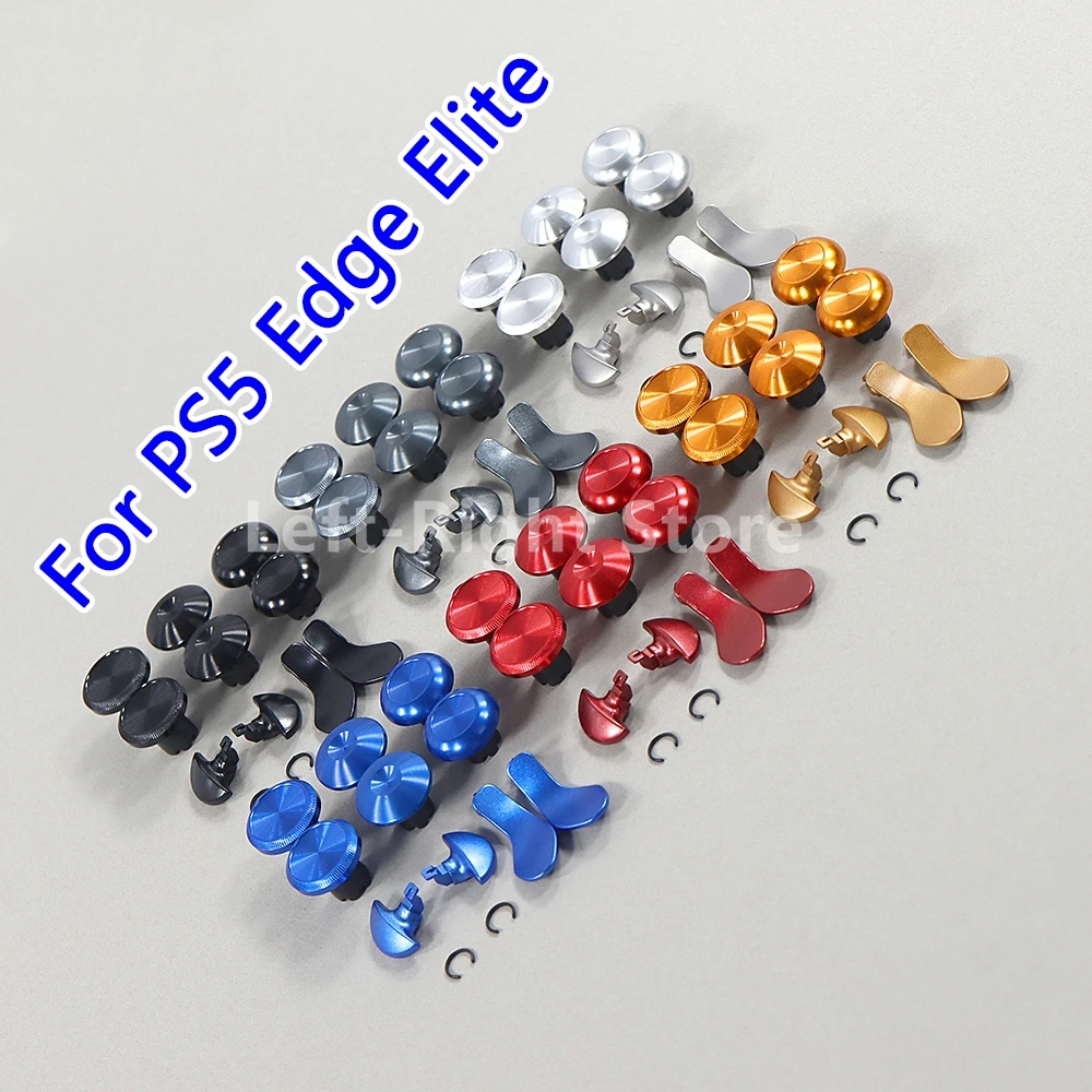 

15sets Rocker Cap 3D Joystick Cap Button Cover Metal Paddle Back Kit Mushroom Head Thumb stick Caps For PS5 Edge Elite Gamepad