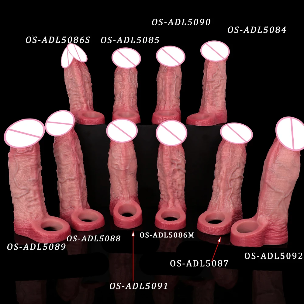 SXXY Ultra-Soft Silicone Male Dildo Sheath Delay Ejaculation Dick Extender Penis Sleeve насадка на член Skin-Like Hollow Dildo S view 2