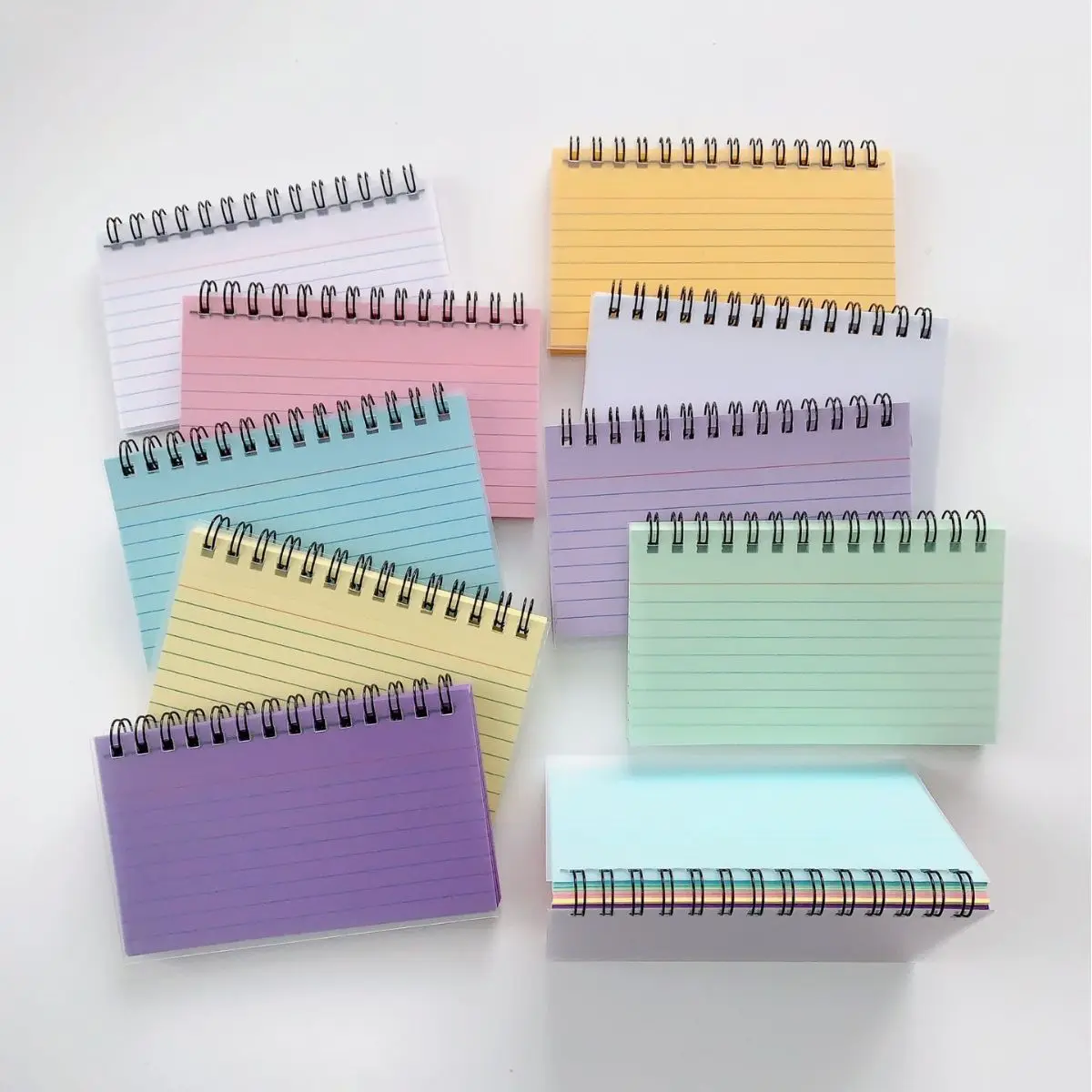 Bview Art Color Blocking Tearable Coil Notebook Sticky Notes Index Card Notebook Wordbook Small Notebook