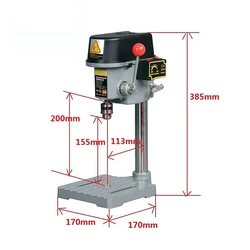 Mini máquina perforadora de alta velocidad, portabrocas de 340w, mesa de máquina de banco de 1-10mm