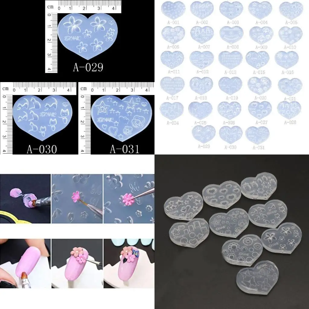 

R1WE 28Pcs Mini Size Art Silicone Mold Leaves Flower Animals Template Acrylic Gel Tools Resin Mold Jewelry Making Tools