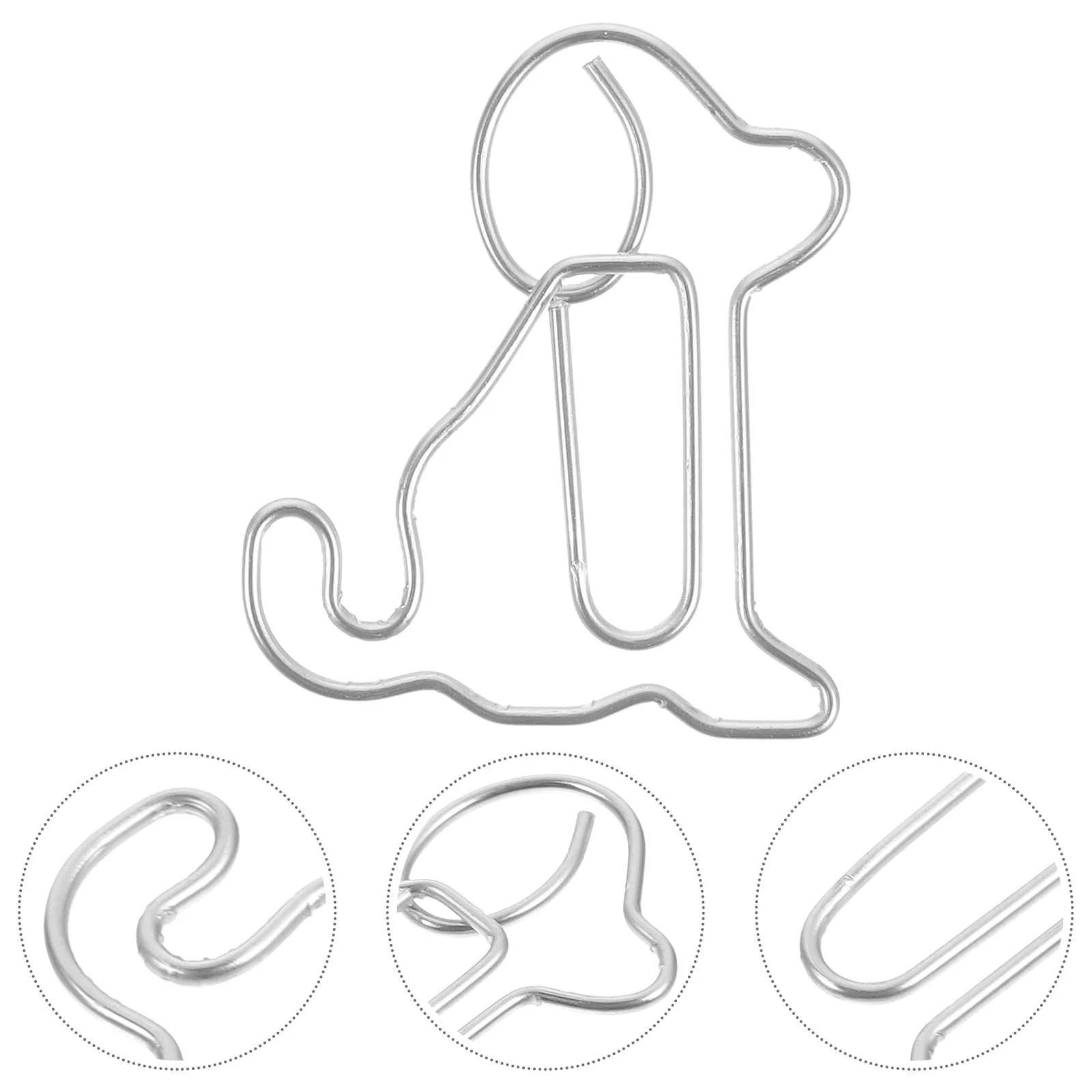 

50 Pcs Sitting Dog Paperclip Cute Metal Office Document Clips for Pictures Books Folders Creative Stationery Supplies
