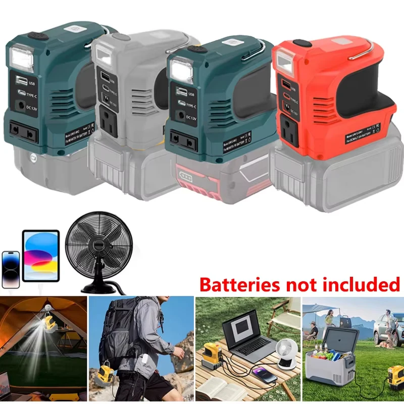 

For Dewalt/Milwaukee/Makita/Bosch 18V Li-ion Battery 180W Inverter Power Station LED Outdoor Camping Adapter Power Supply Tool
