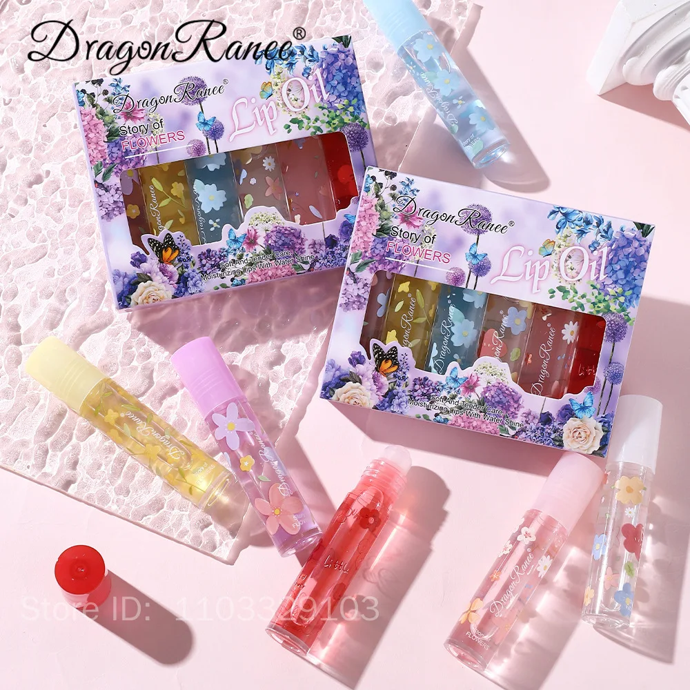 Baume à lèvres à bille aux fruits frais, 6 pièces, huile transparente et hydratante, brillant à lèvres hydratant longue durée, maquillage pour femme, cosmétiques