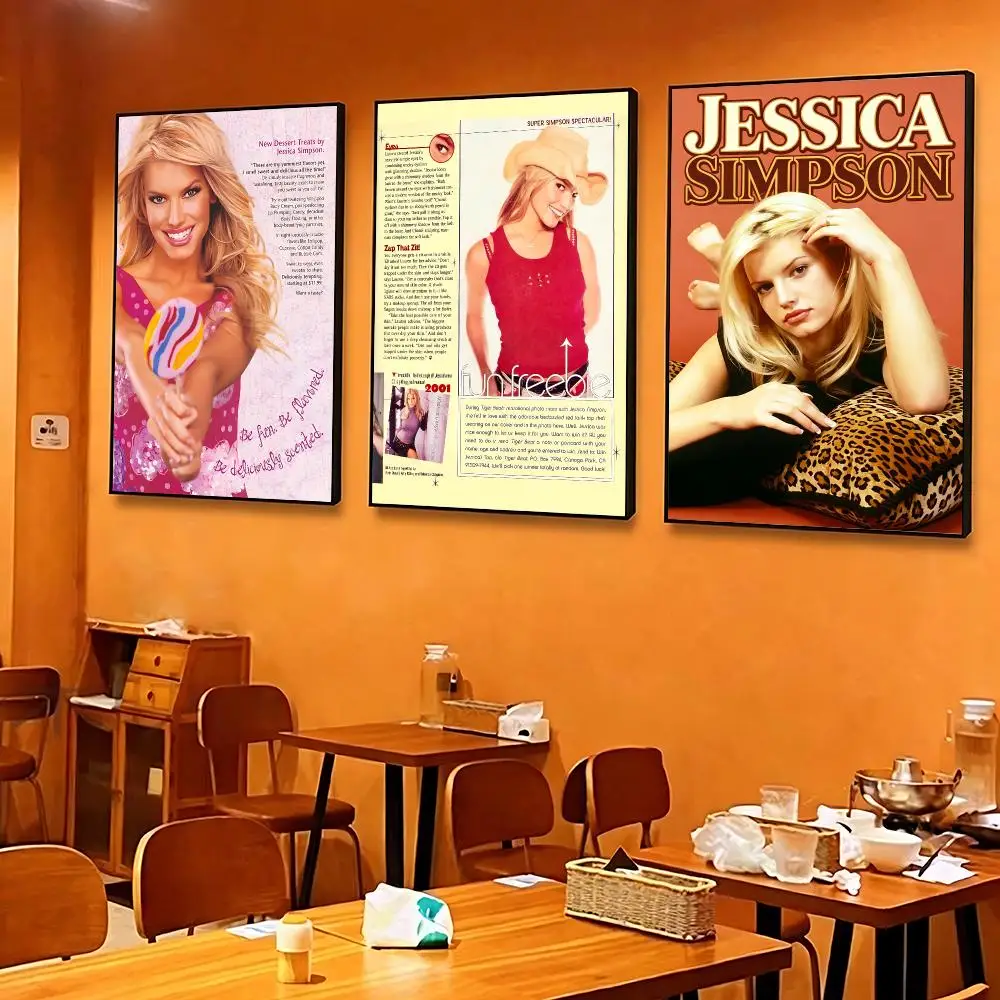 music Jessica Simpson Poster Poster HD Printing Cozy and Warm Style for Home Decor for Bedrooms Cafes Gift Giving