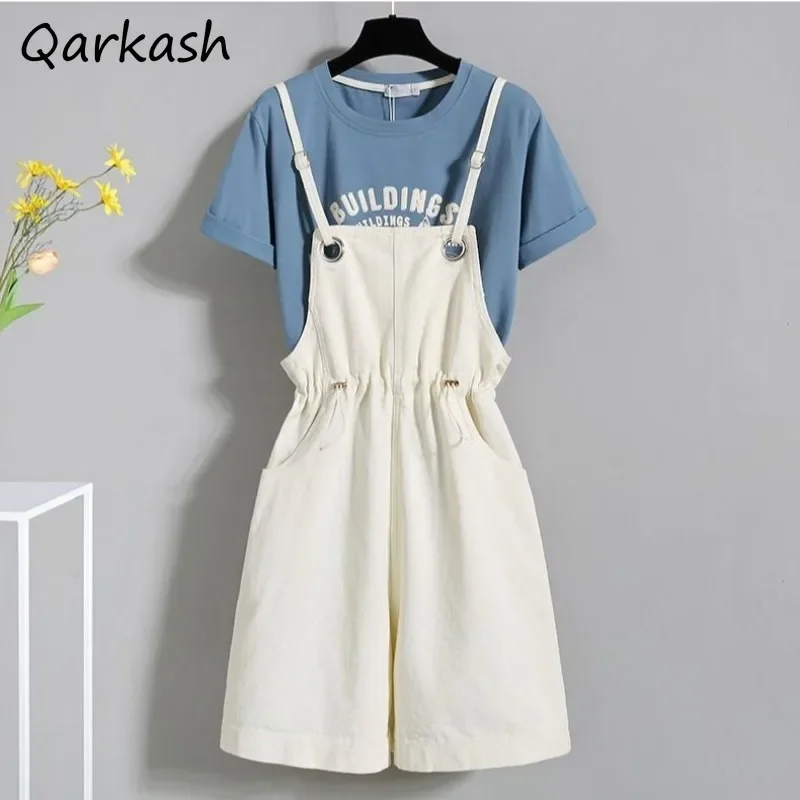 ثوب فضفاض ضيق للسيدات برباط متين وبساطة غير رسمية ملابس خروج فضفاضة تناسب الطلاب طراز كوري حلو طازج للصيف #3