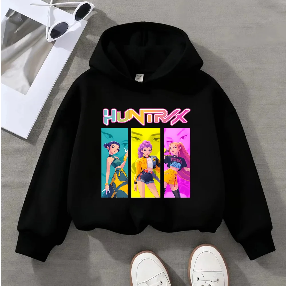 

Kids HUNTRIX Graphic Sweatshirt Girls Colorful Character Print Casual Long Sleeve Top