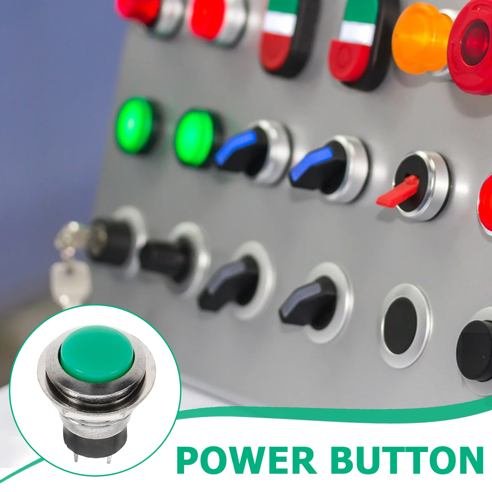 

6Pcs Mini Round Momentary Push Button Switch 2-Pin Self-Resetting for Automotive Replacement Electrical Use Stylish Design