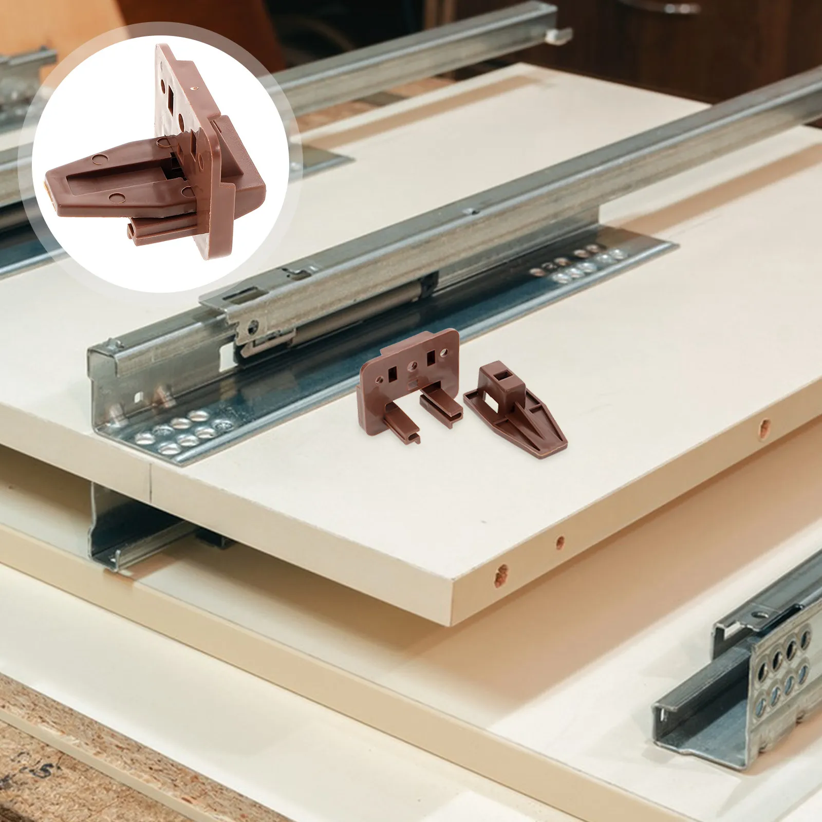 5Sets Drawer Track Guide Mount Plastic Slides for Dresser Nightstand Cabinet Repair High Durability Stability Easy