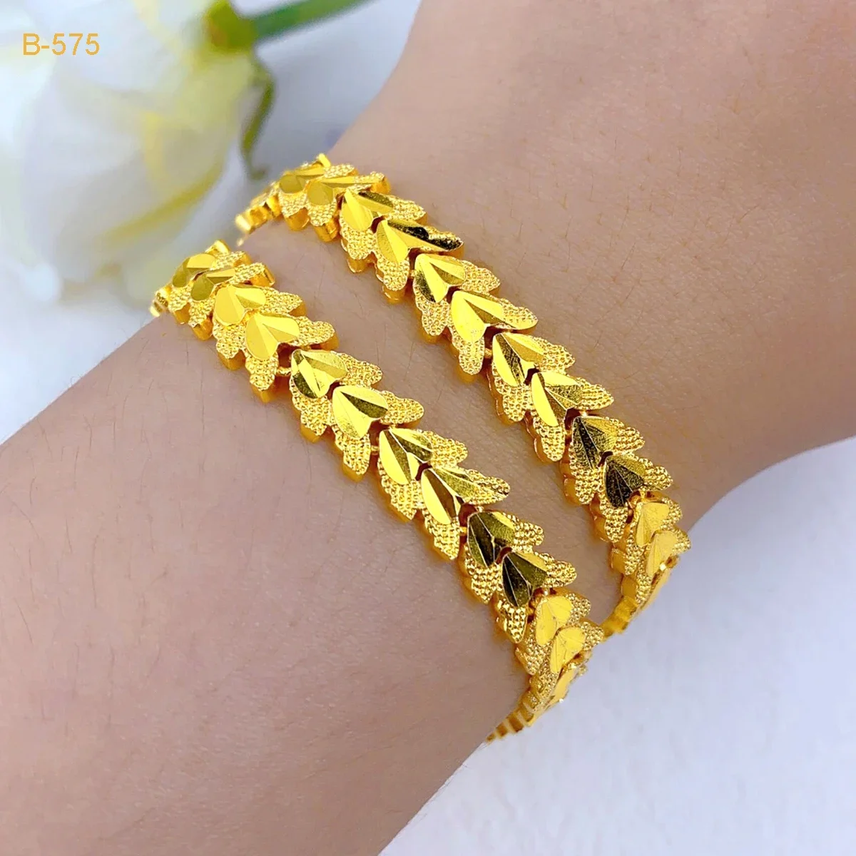 New Africa Indian Gold Plated Chain Bracelets For Lady Wedding Bride Dubai Hawaiian Leaf Bangles Jewelry Party Wholesale Gifts