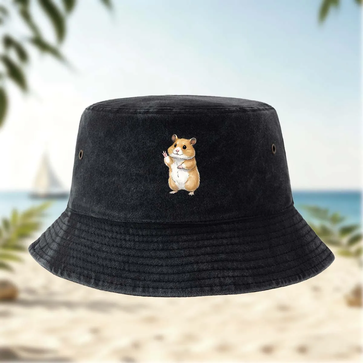 High-Quality Printed Yellow Hamster Pattern Fisherman Hat Bucket Hat All-Season Unisex Hip-Hop Hat Fishing Hat Casual Hat Truck
