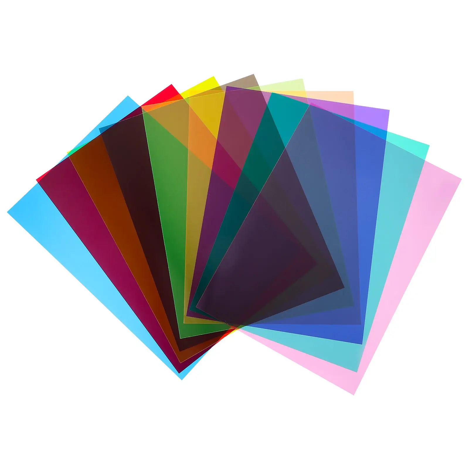 

9pcs Flash Color Film Set Transparent Gel Sheets for Photography Lighting Correction Gel Filters Colored Gels Camera Lens