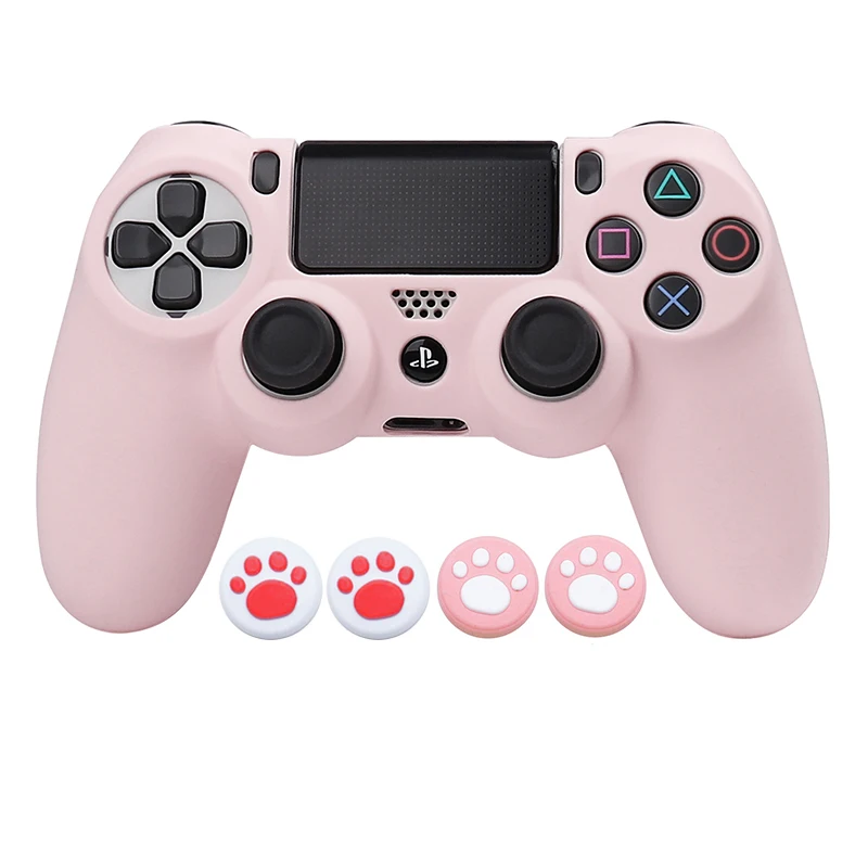 Soft Silicone Protective Control Cover For Playstation 4 Controller Skin PS4  Gamepad Case with Joystick Grip Caps