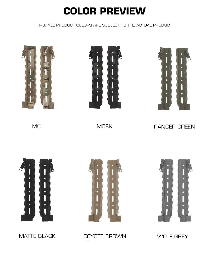 Tactical Back Panel Zipper Extension Adapter Compatible with FCPC V5 Plate Carrier Vest Mount Accessories Gear