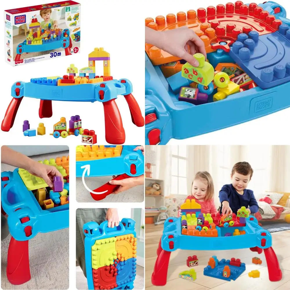 Mega Bloks Toddler Activity Table with 30 Blocks and Storage for Ages 1+ (Amazon Exclusive)