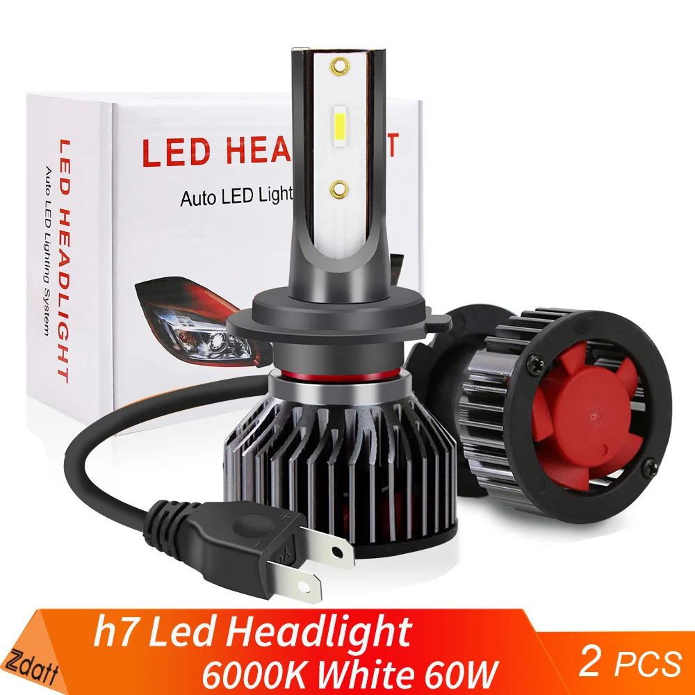 

Zdatt Mini H1 H4 H8 H11 H7 LED Headlight 6000K 60W 20000LM H7 LED Bulbs Fog Light HB3 9005 HB4 9006 Turbo 12V Car Led Headlamp