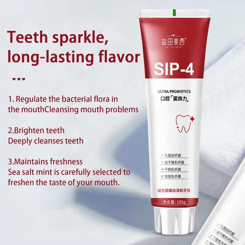 Probiotic Toothpaste Brightening & Stain Removing Sp-4 Toothpaste Freshen Breath Teeth Whiten Toothpaste For Teeth Stain Removal