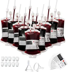 10 pz/lotto 350ml sacchetto di sangue di Halloween per bevande sacchetti per bevande in PVC puntelli per feste a tema vampiro accessori per feste di Halloween Horror