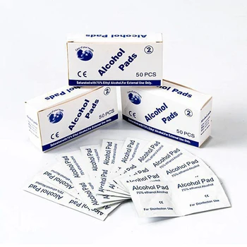50/100 pces descartáveis 75% almofadas de algodão álcool tatuagem ferramentas limpas para anti-séptico pele limpa jóias uso de desinfecção do telefone celular