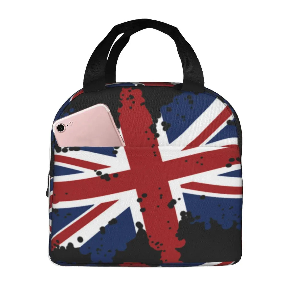 UK Flag United Kingdom Flag Great Britain Flag British Flag Insulated Lunch Bag for Women Resuable Thermal Cooler Lunch Box