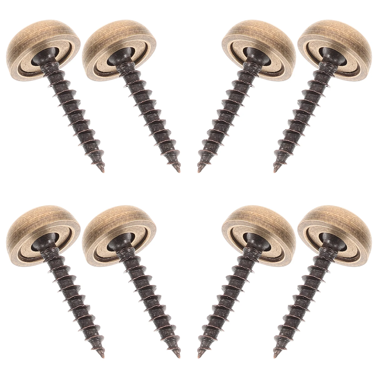 8 Pcs Screws Decorative Caps Cover Decorate Upholstery with Brass Mirror for Wall Mounting