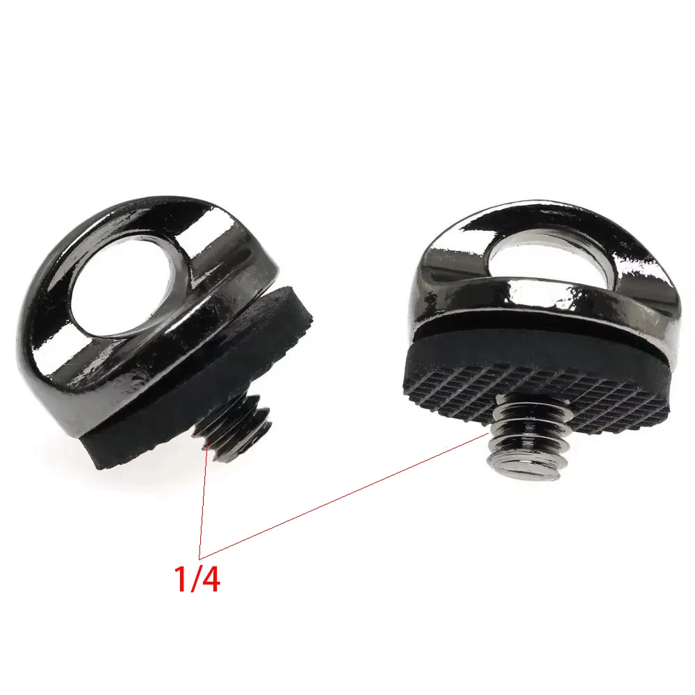 카메라 넥 스트랩 나사 거치대, 고무 와셔 포함, 퀵릴리즈 손목 스트랩 슬링용, 1/4-20 나사, 1/4 인치 카메라 나사, 2 개