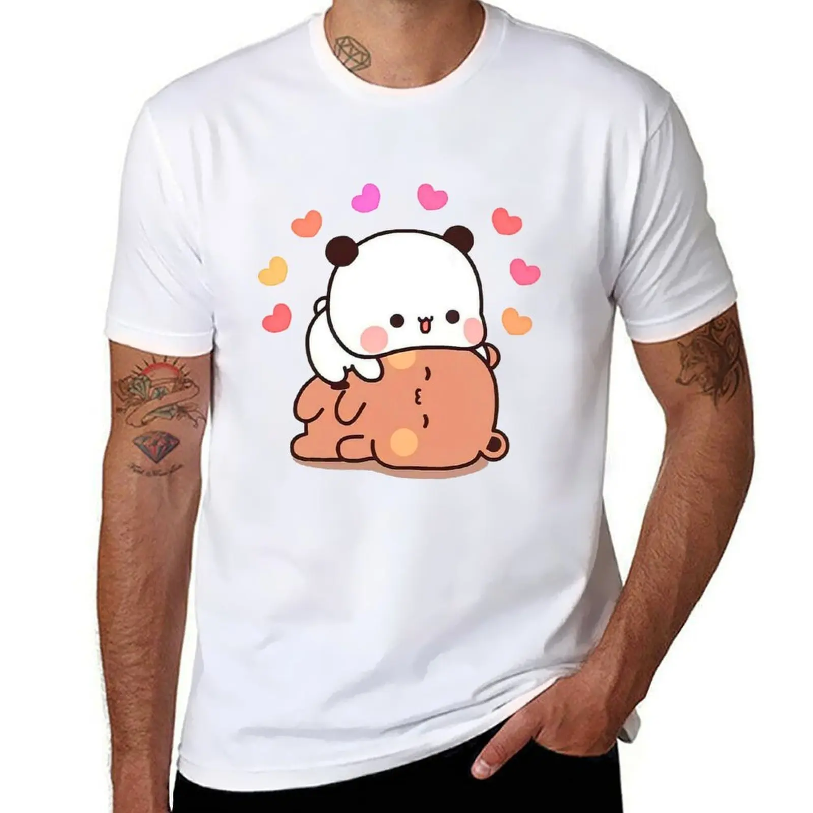 PANDA BEAR, bubu dudu Cuddling T-Shirt cotton tshirt 100% cotton t shirt man T-Shirt