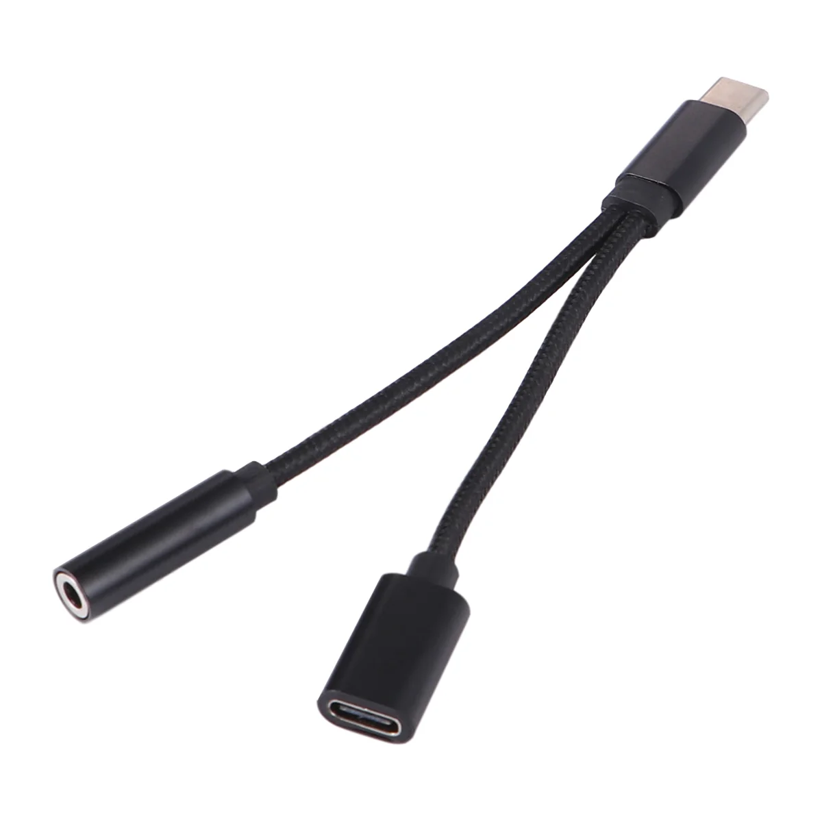 

Aux Cable Typec Headphone Charging Adapter to Weave Earphone Type-c USB Dongle Portable