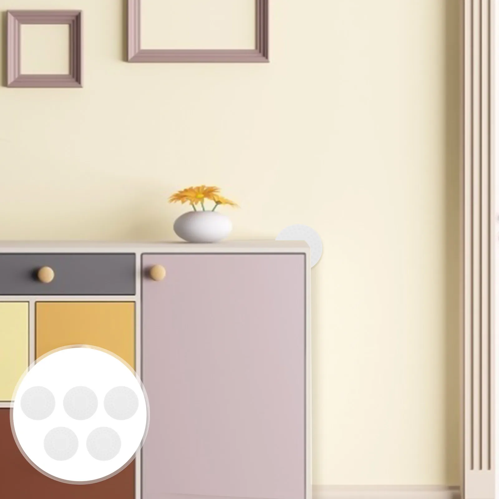 

5pcs Door Handle Protector Self-Adhesive Wall Bumpers For Home Door Knob Furniture Protector Crash Cushions