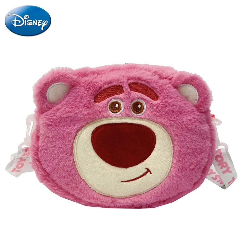 Disney Plush Crossbody Bag Kawaii Women Plush Coin Purse Lotso Cartoon Shoulder Bag Girls Fashion Cute Handbags Kids Totes Gift