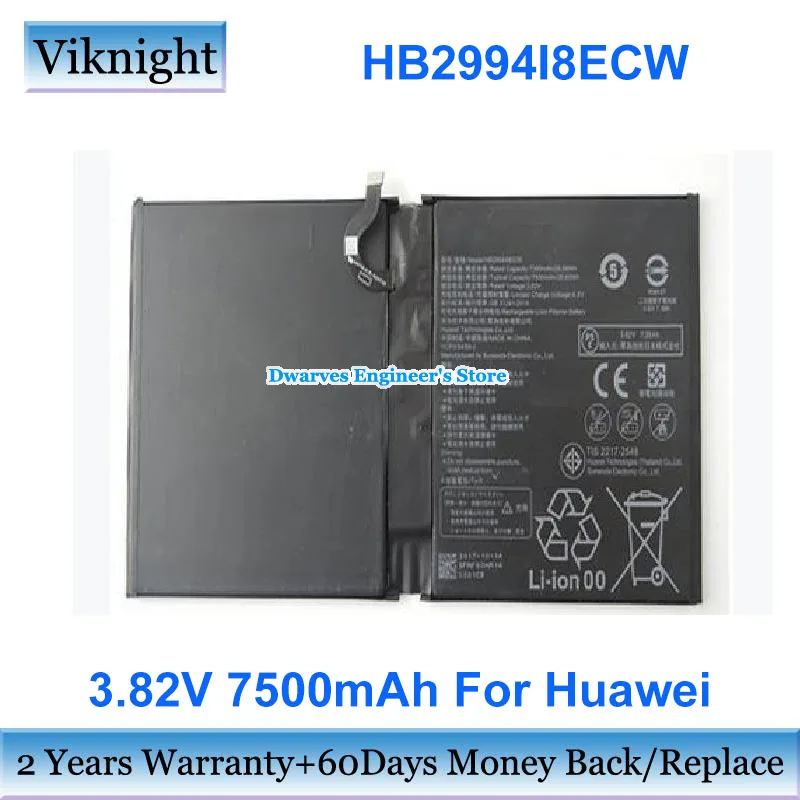 

Genuine 3.82V 7500mAh 28.65Wh Battery HB2994I8ECW Charge for Huawei HB299418ECW Rechargeable Battery Packs