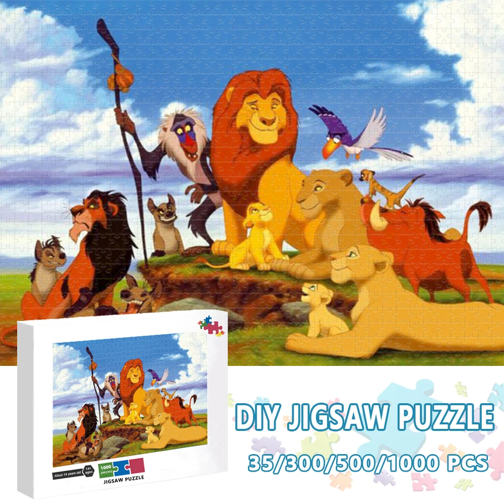 

Disney 1000 Pieces Jigsaw Puzzles The Lion King Family Diy Creative Puzzles Cartoon Lion Simba Decompress Educational Toys Gifts