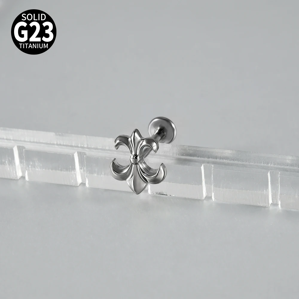1PC G23 Titanium Anchor Lip Ring Internally Threaded Labret/Nose/Ear Tragus Cartilage Helix Piercings Piercing Body Jewelry 16G
