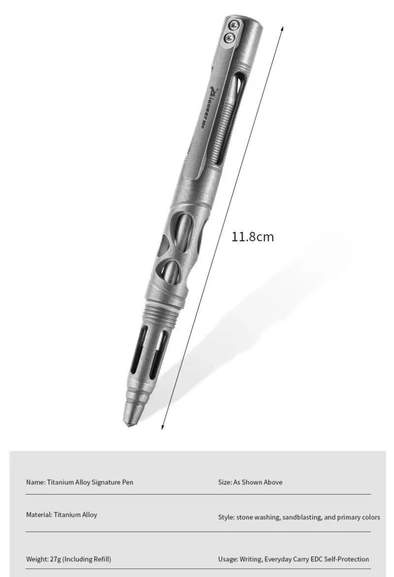 Titanium Alloy Heavy‑Duty EDC Tactical Pen Multifunctional Window Breaker Luxury Writing Tool for Men