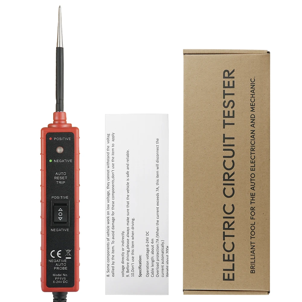 Digital Automotive Electrical Tester, 6-24V Car Power Circuit Probe, Multifunctional Electrical System Diagnosis Tool