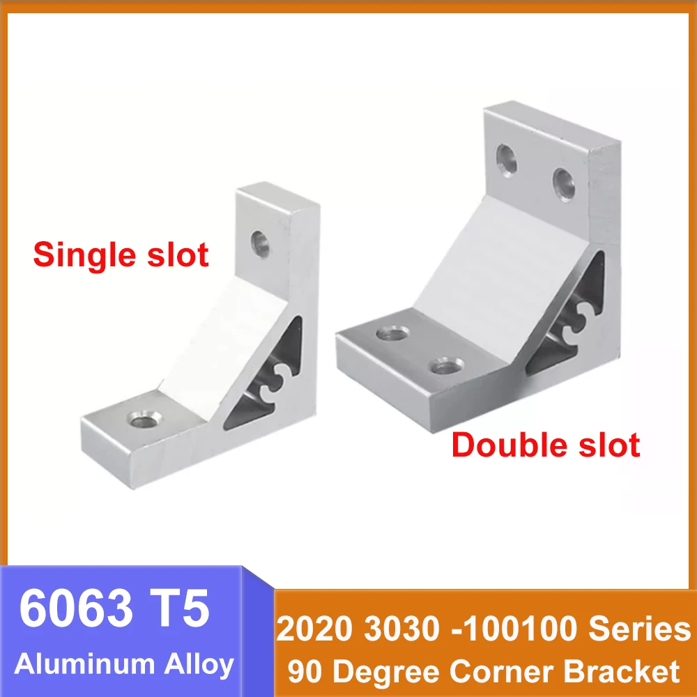 1pcs 90 Degree Aluminum Alloy Corner Bracket Thicken Angle Code Connection Joint 2020 3030 4040 -100100 Series Aluminum Profile