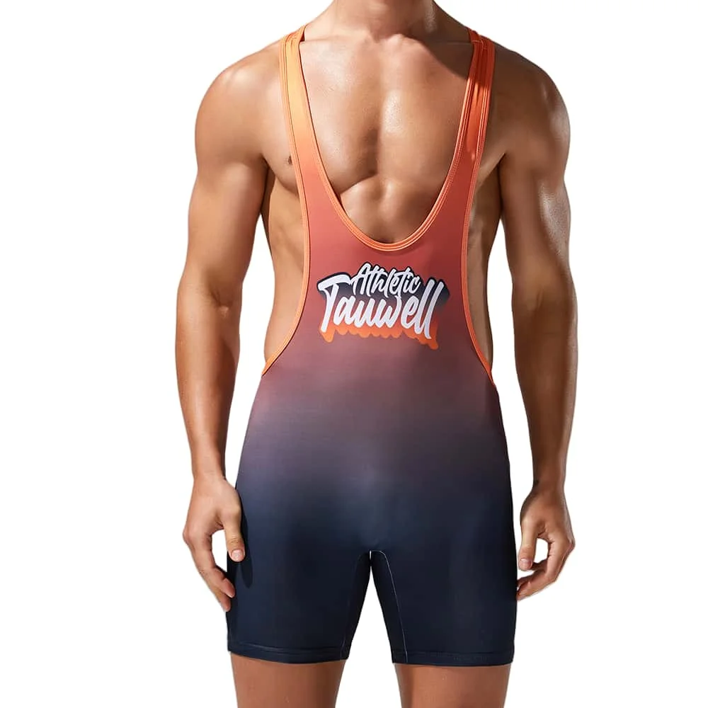 TAUWELL Men Bodysuit Undershirts Gym Sports Vest Leotard Men Boxers Wrestling Singlets Bodybuilding Jumpsuits