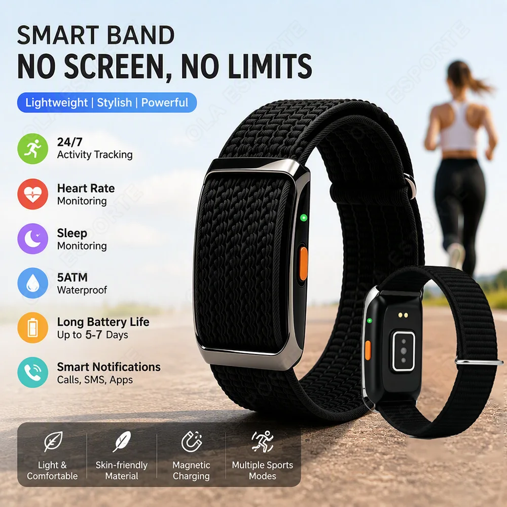 Smartwatch Multifunktionales Bildschirmloses Fitness-Armband Echtzeit-Herzfrequenz-Schlaf-Gesundheitsüberwachung Für Männer Frauen Uhr Y28c