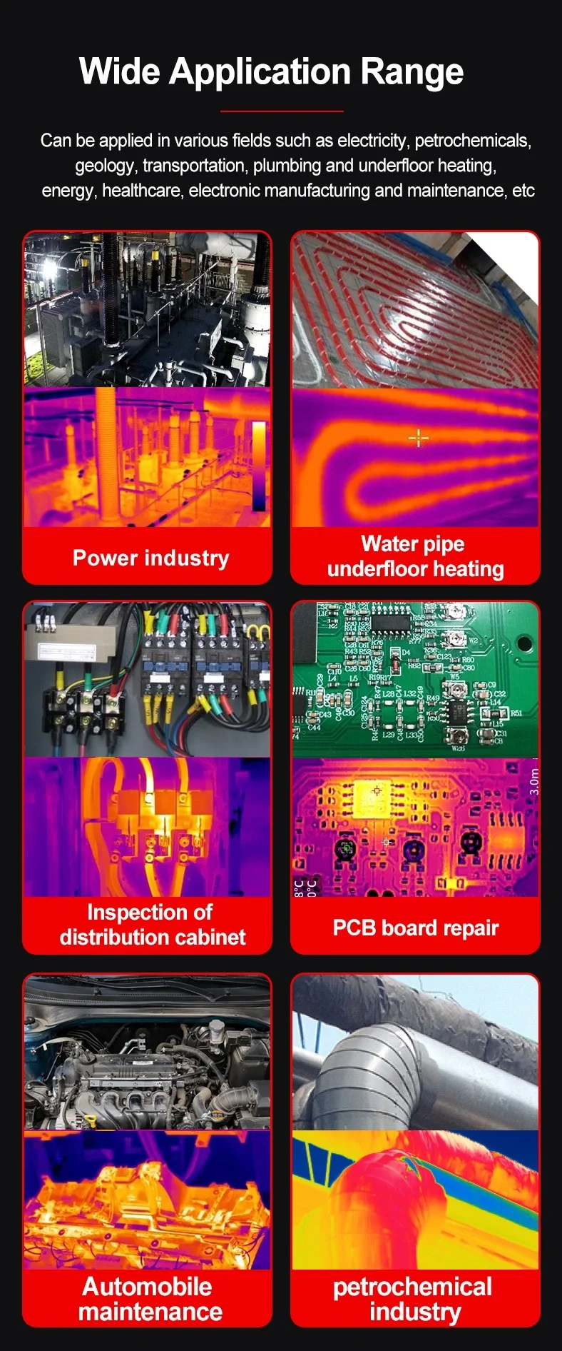 TOOLTOP ET15S 256 * 192 Wärmebildkamera in Industriequalität 19999 Zählungen Multimeter Makroobjektiv PCB Wärmebildkamera Elektrische Inspektion – Detail 5