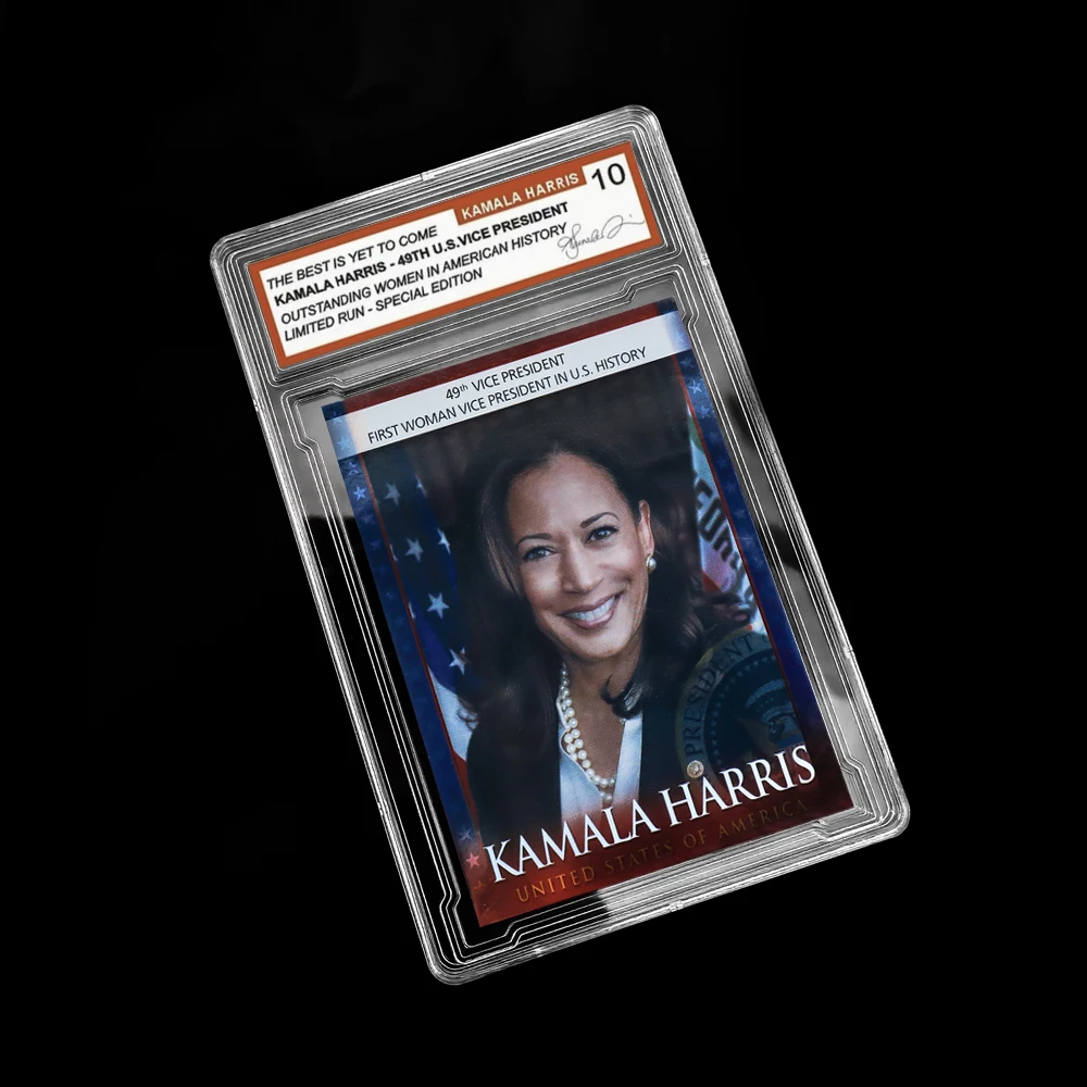 

US 49th Vice President Kamala Harris Paper Rating Card in Shell Outstanding Female Representative 2024 Fans Collectibles