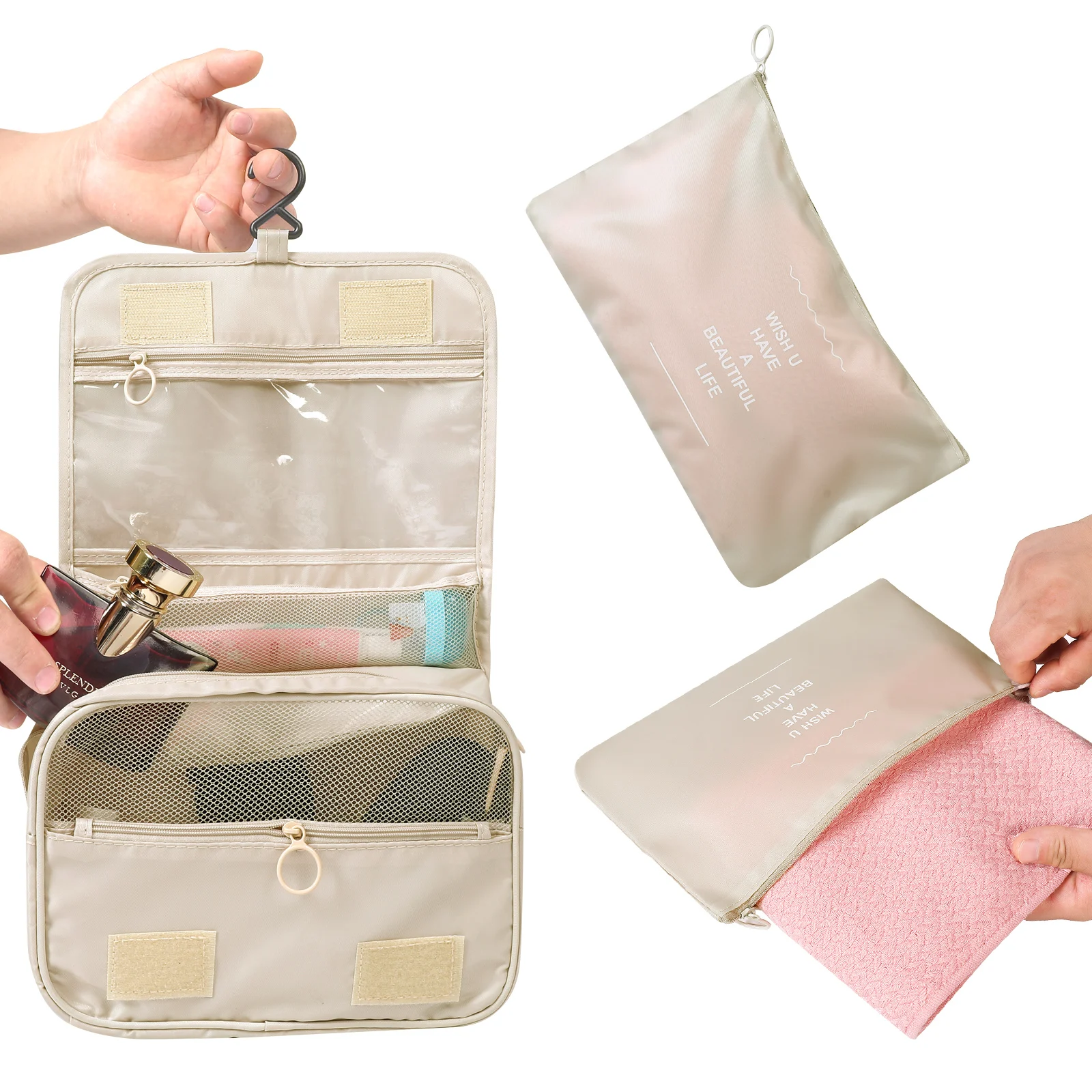 Juego de bolsas de almacenamiento de equipaje de gran capacidad, 8 piezas, Cubo de embalaje, ropa interior, cosméticos, bolsa organizadora de viaje, artículos de tocador