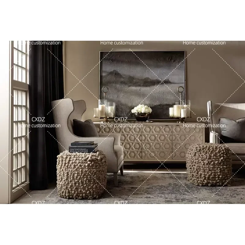 High End Custom Classical Retro All Solid Wood Living Room TV Cabinet Audio Visual Cabinet Furniture