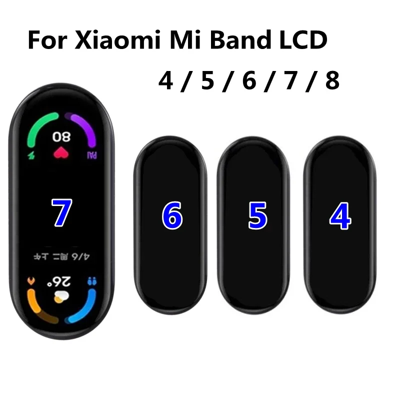 AMOLED For Xiaomi Mi Band 4 5 6 7 8 LCD Smart Bracelet Display Screen Touch Screen Assembly Repair