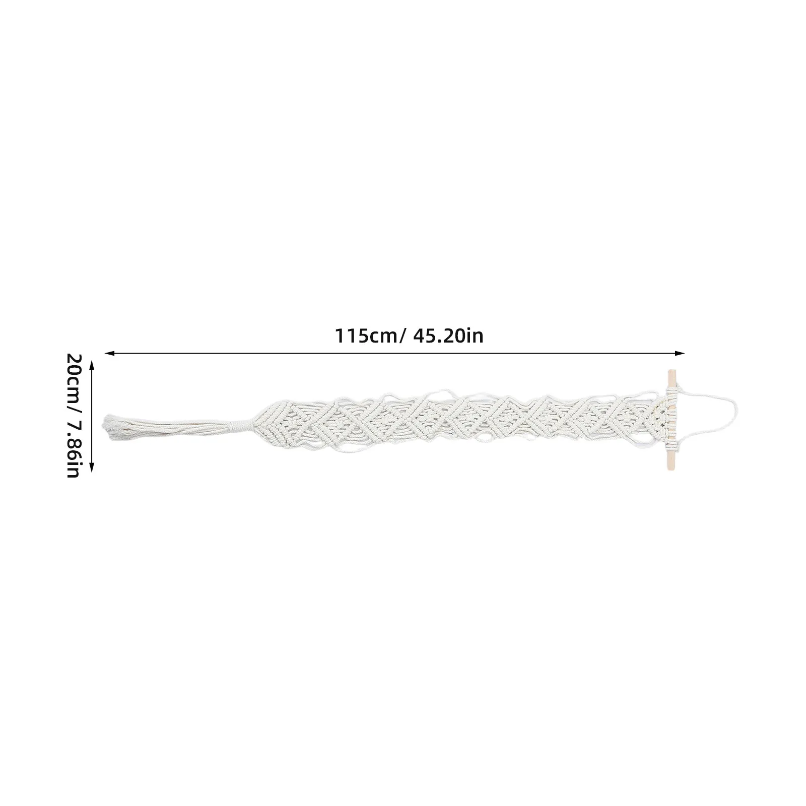 Boho Sunglasses Holder Macrame Wall Mounted 45.3 Inch Handmade Cotton Rope Glasses Organizer Hanging Eyewear Storage Rack