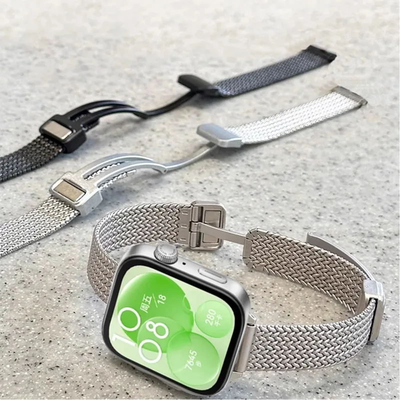 Stainless Steel Magnetic Band For Huawei Watch Fit 3 Strap Women Slim Bracelet For Huawei Fit 1 2 3 Metal Replaceable Watchband