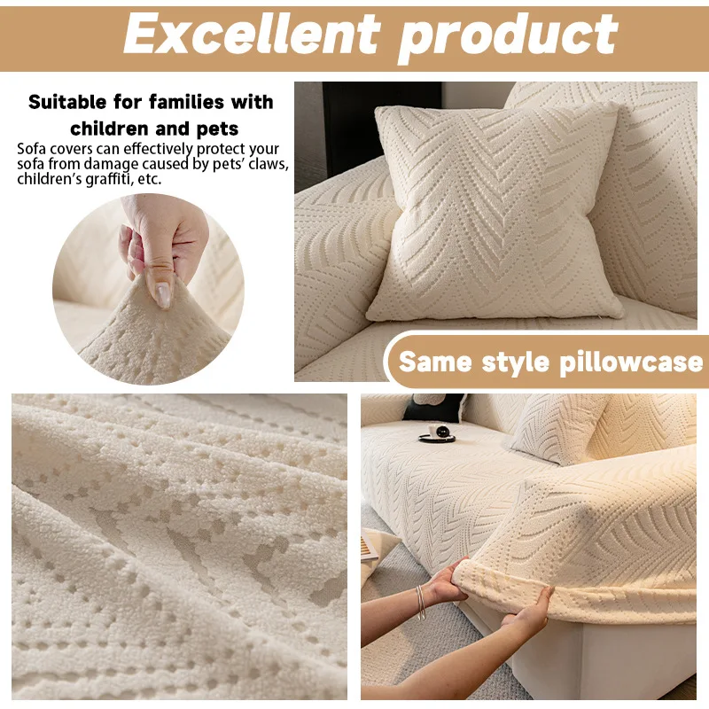 Thick Jacquard Sofa Cover for Living Room,Elastic Fitted Sofa Couch for Sectional Sofachair All Inclusive Cat Scratch Prevention