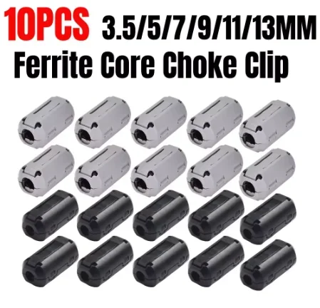 10Pcs TDK 3.5/5/7/9/11/13mm Ferrite Core Noise Suppressor Filter Ring Cable Clamp RFI EMI For Audio/Video Cables Power Cord