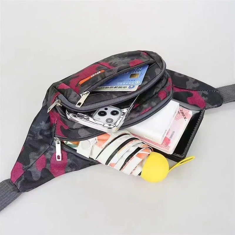 Waterproof Couple Waistpack Trendy Camouflage Oxford Cloth Crossbody Bag Fanny Pack Unisex