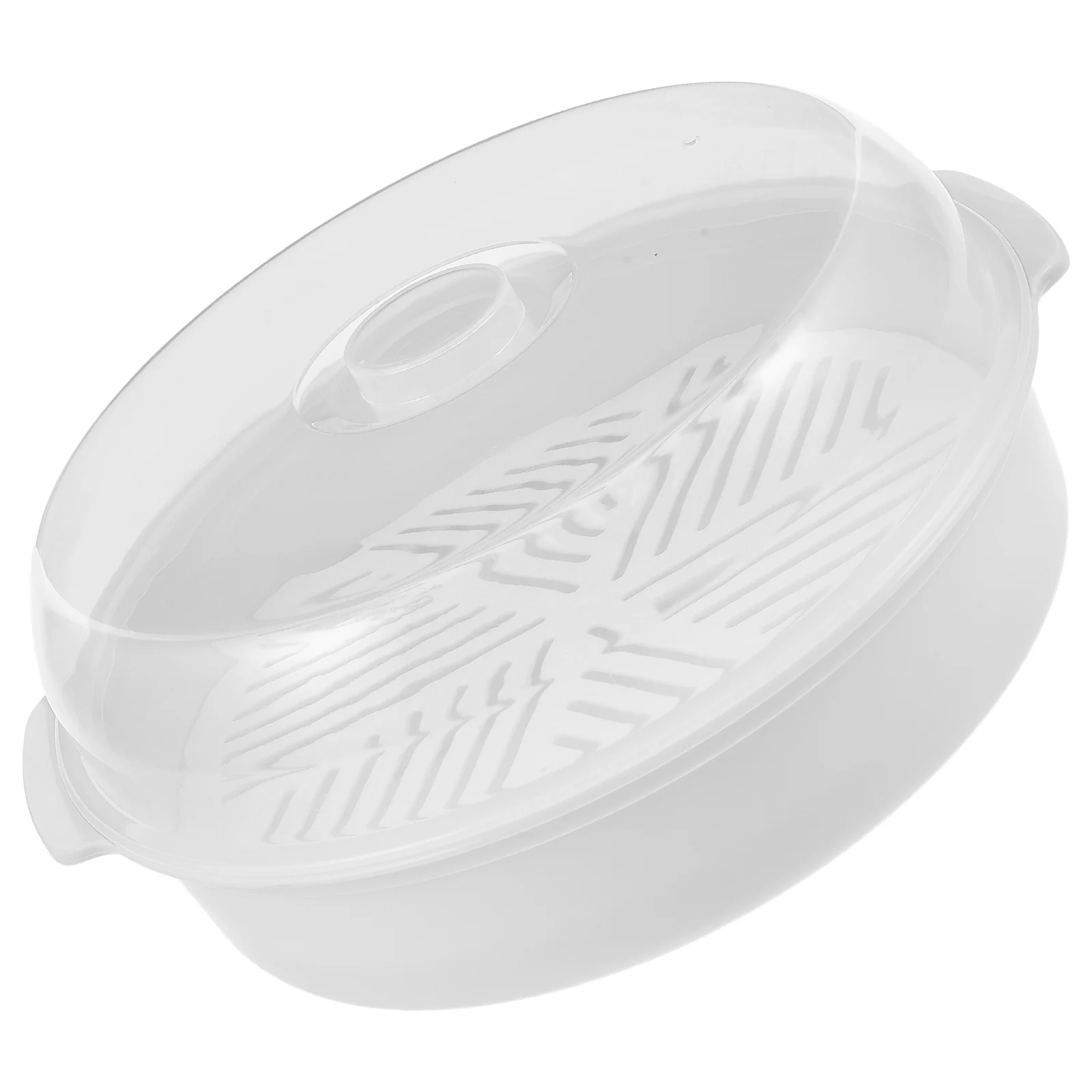 

Microwavable Steamer Basket High Temperature Resistant PP Lid Compact Design for Home Office Travel Vegetable Rice Seafood