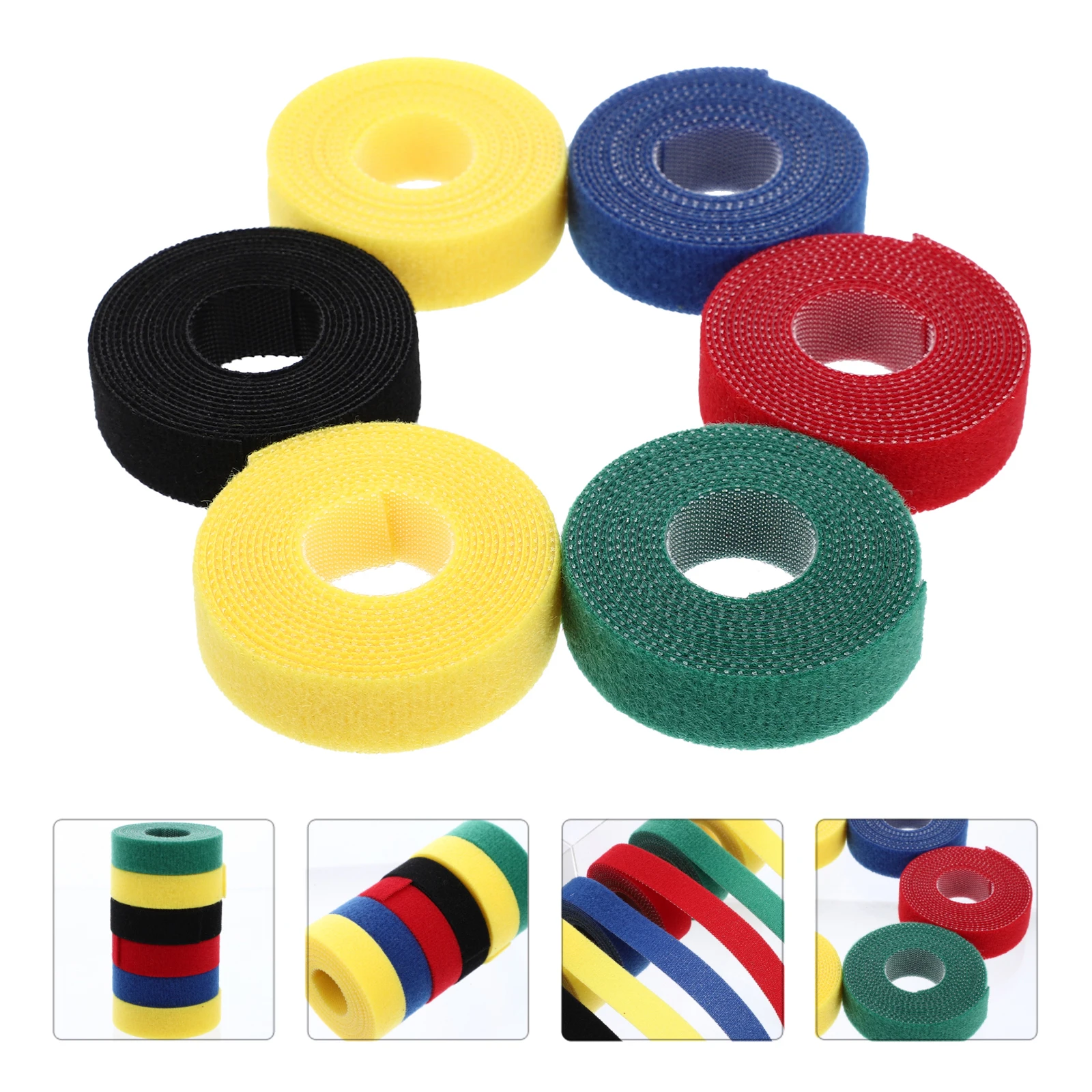 

6 Rolls Wire Straps Reusable Hook Loop Cable Ties Management Strips Cord Organizer For Home Office To Keep Cables Tidy